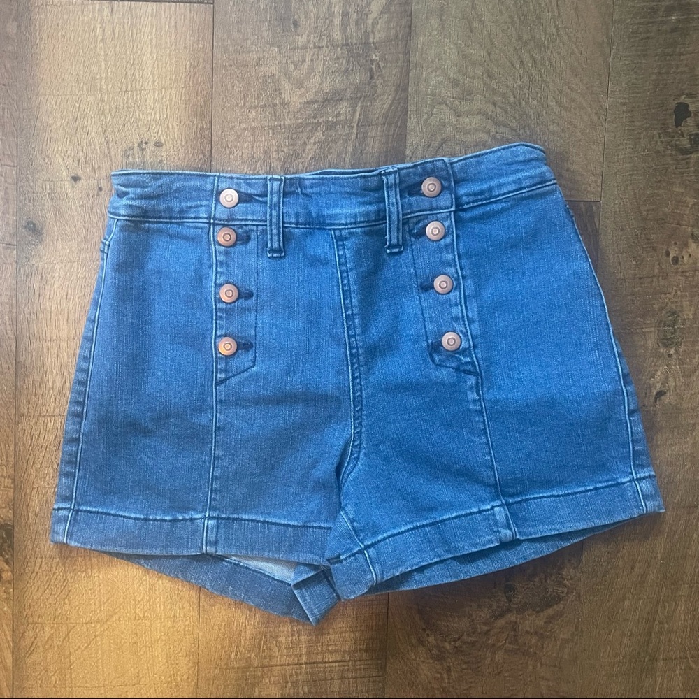 High rise jean shorts